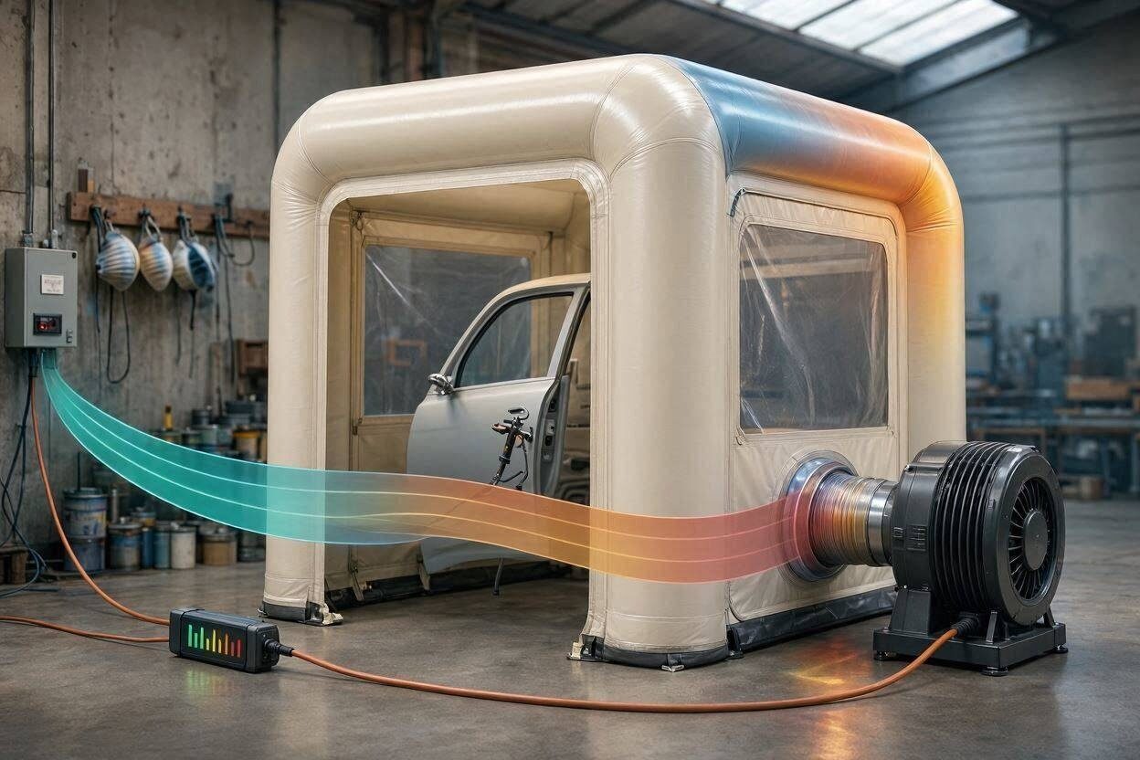 consommation d'énergie d'une cabine de peinture gonflable